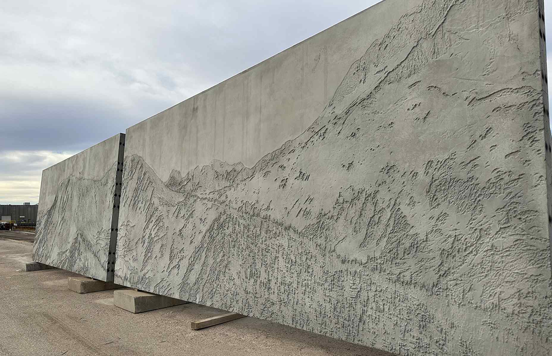 mountain view formliner wall panel in yard