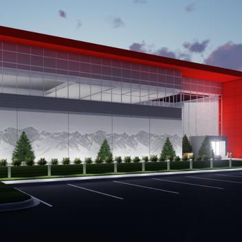 rendering exterior of QTS Denver 1 Aurora Data Center Campus
