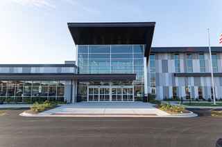 Close up exterior entrance rosemont ice arena