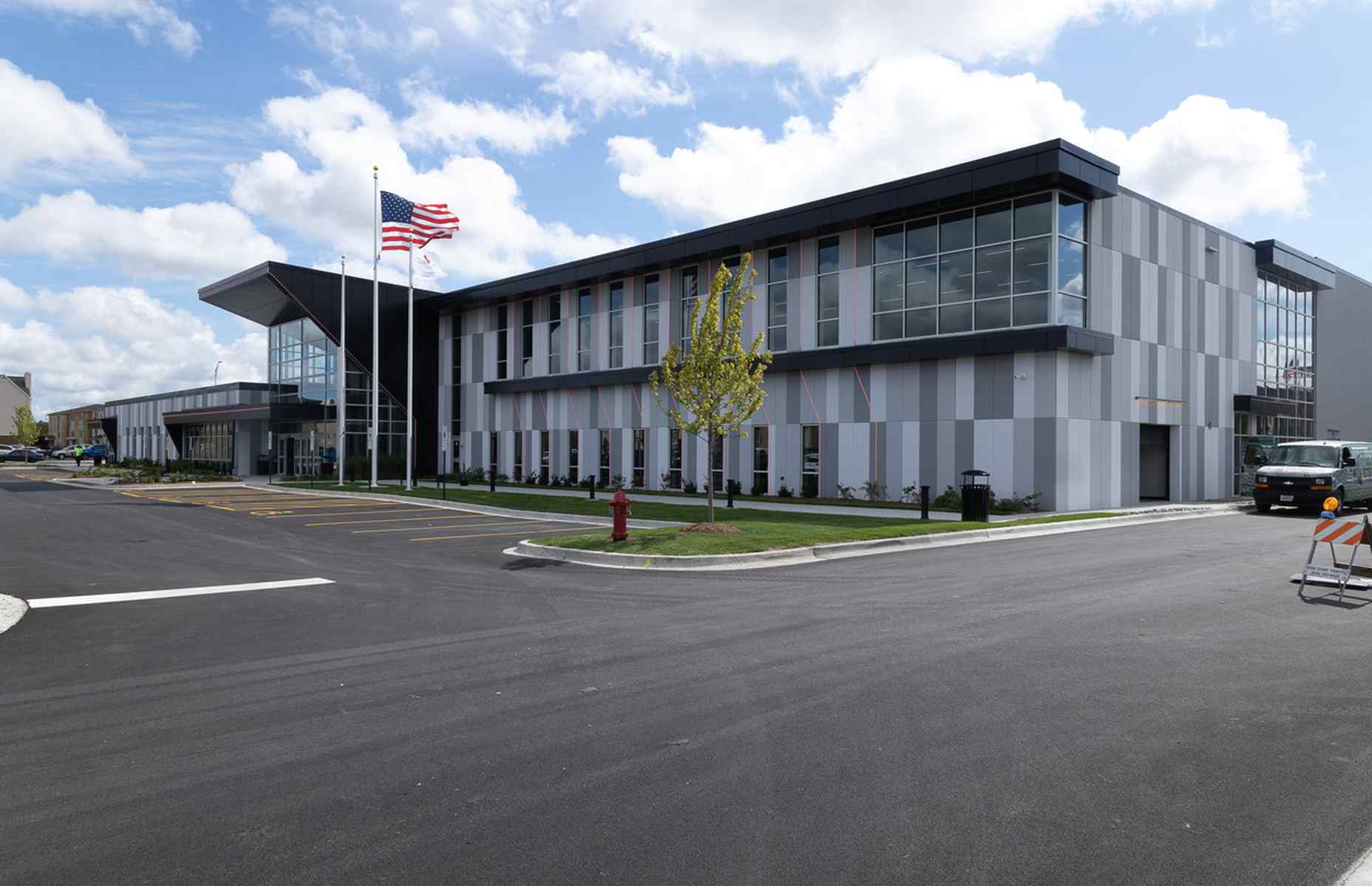 corner exterior painted wall panels rosemont ice arena