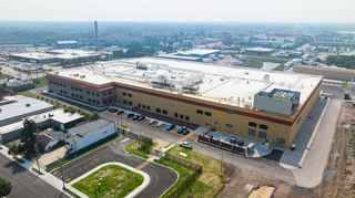 side aerial of palermo's pizza food manufacturing