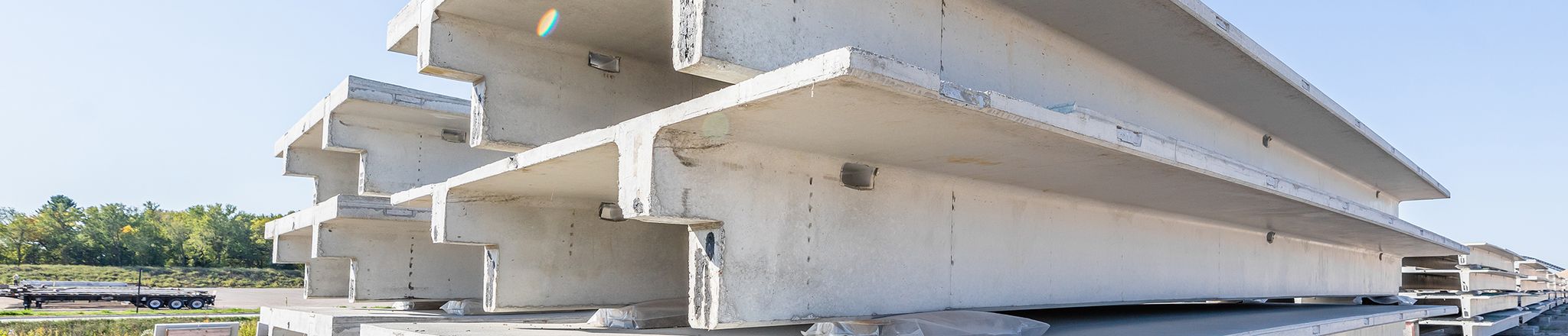 stacked precast double tees in yard
