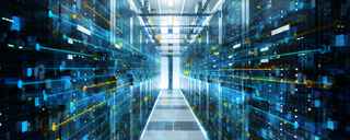 stock image of inside a data center hall