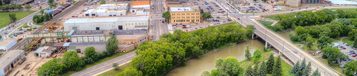 aerial of fargo, north dakota