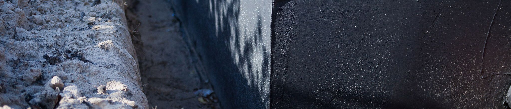 waterproofing on a building foundation