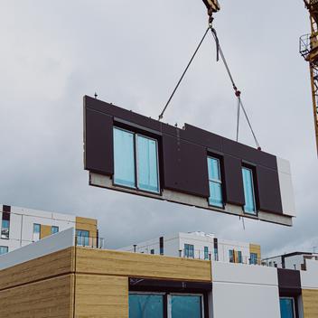 stock image of prefabricated concrete panel