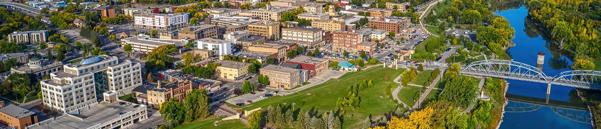 aerial of grand forks, north dakota