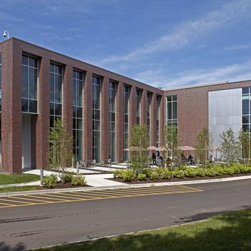 wide view of Boston Scientific with blue sky