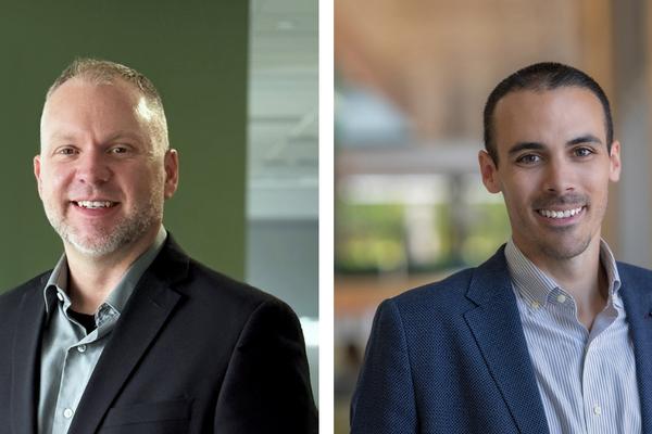 Headshots of Eric Kobeska and Traye Speidel