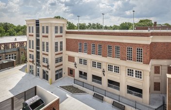 exterior of glen ellyn parking structure