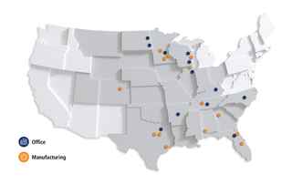 map of wells and gate footprint across the united states with locations