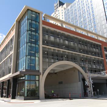 exterior of rochester parking ramp