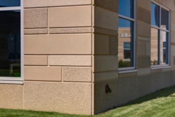 corner of building showing wall panels
