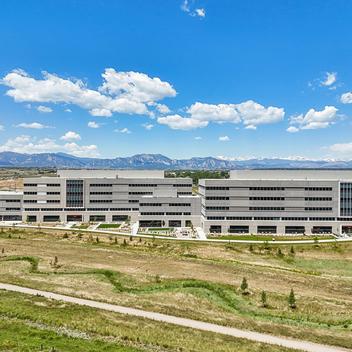 aerial view of office building