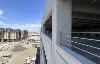 cable railings on a parking structure