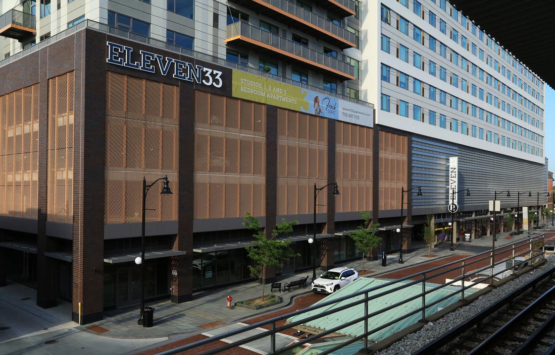 Close up of parking garage