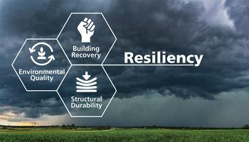 graphic of resiliency with storm clouds