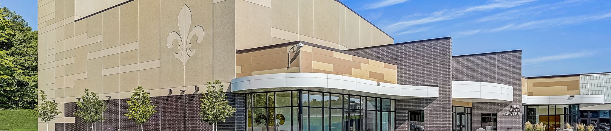 st croix falls high school corner view with school logo