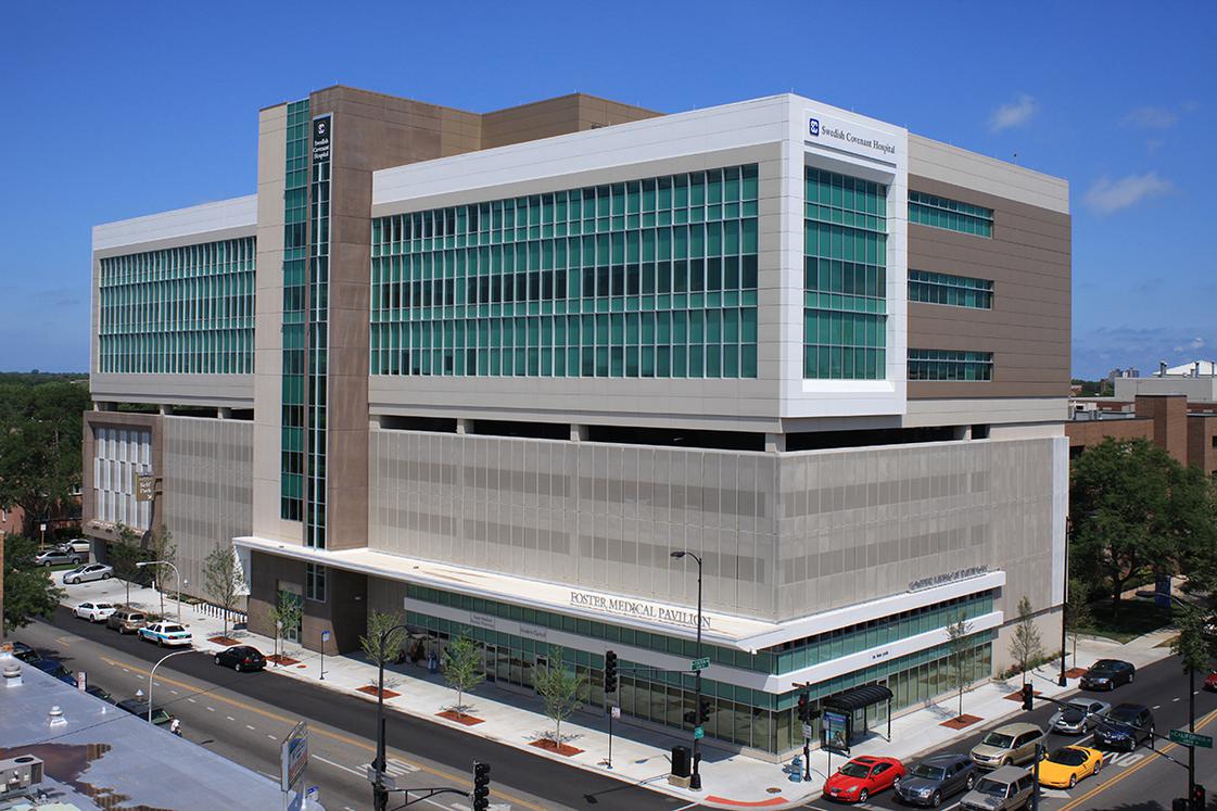 Aerial view of Swedish Covenant Parking Deck