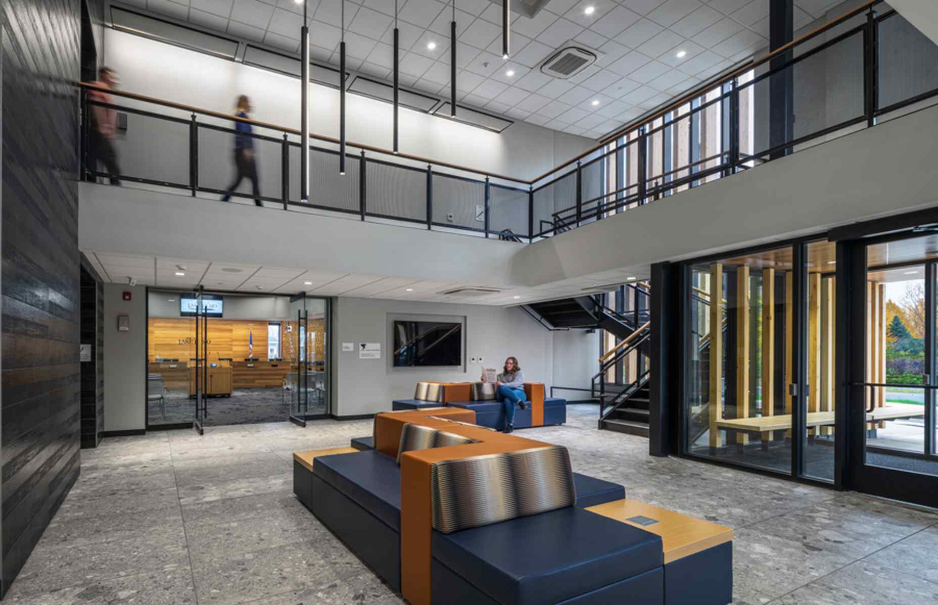interior of lake elmo city center lobby