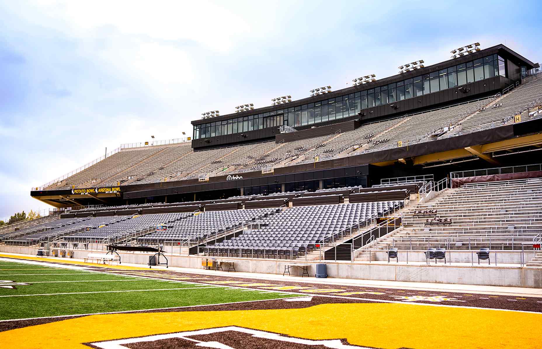 wide field view of stadium