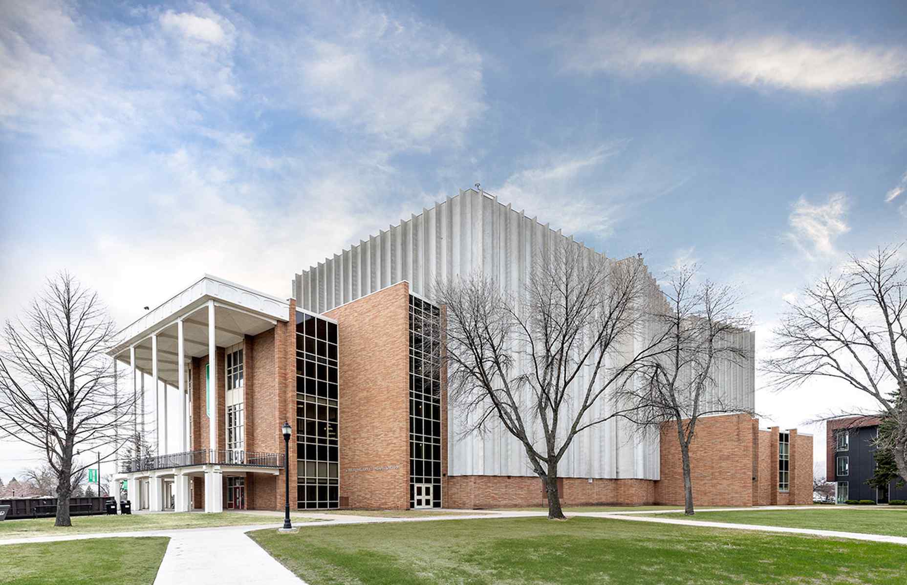 exterior of chester fritz auditorium