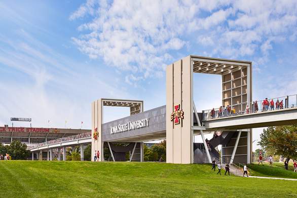 angled view of isu east gateway bridge
