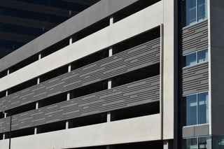 closeup of parking deck panels