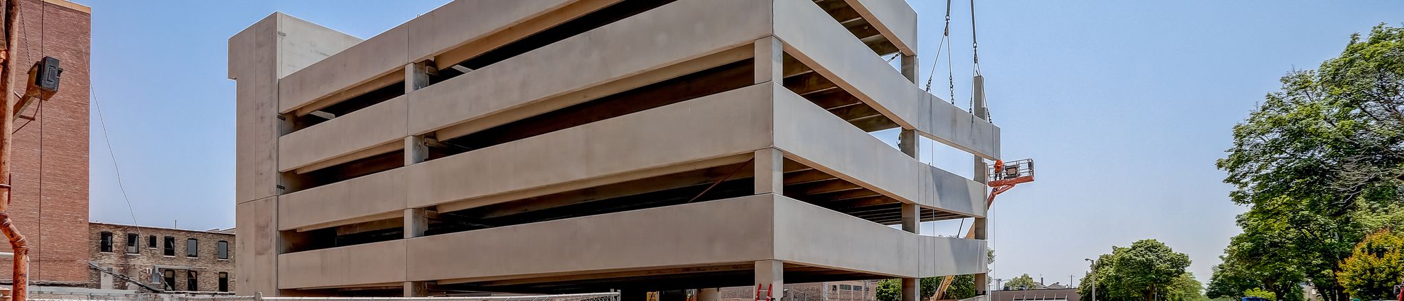 street view image of thriveon parking deck in construction