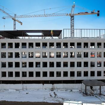 full length view of precast on UW health medical center
