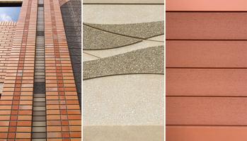 collage of different finishes on a building exterior
