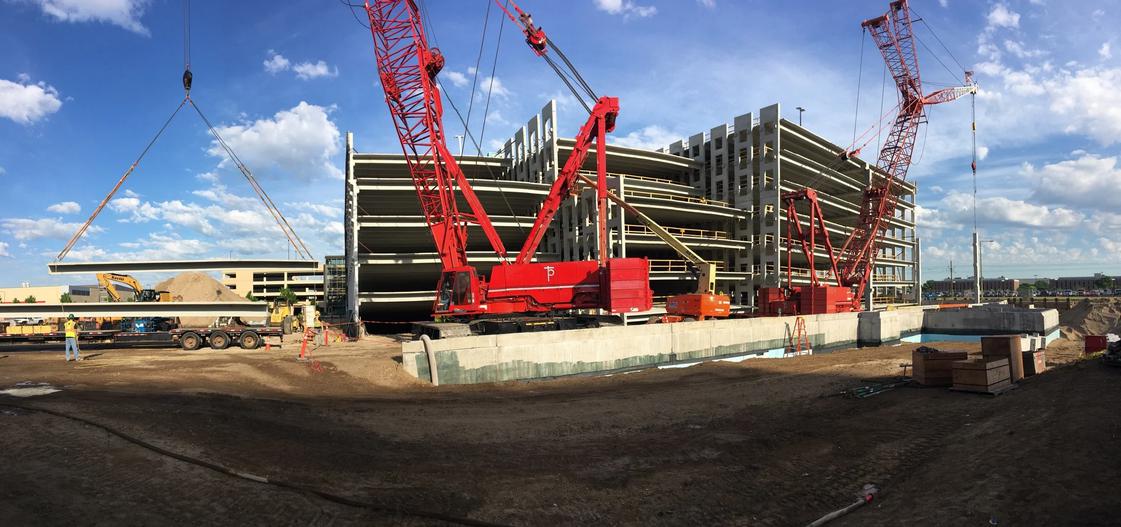 Photo of a parking structure being built